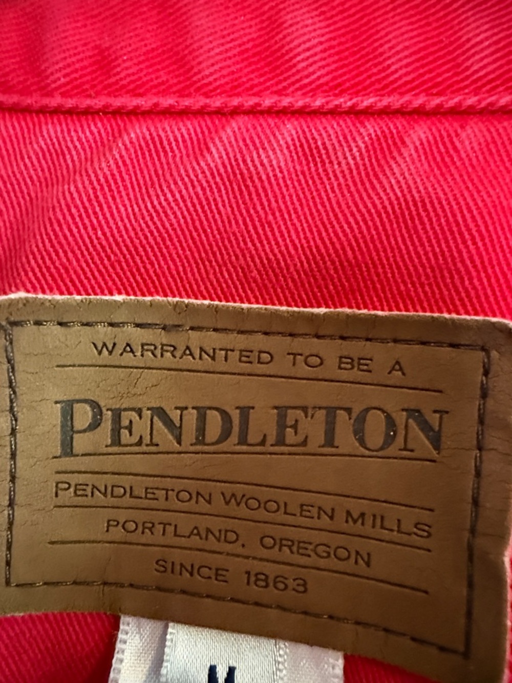 Pendleton Button-Front JeanJacket, Silver “Pendleton” Button. Good Condition. - Picture 3 of 5